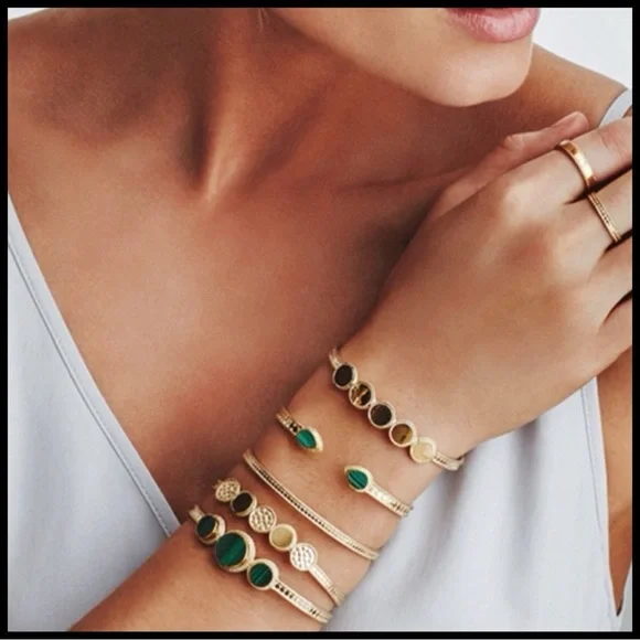 Anna Beck Classic Dots Bangle in 18K & Sterling Silver.